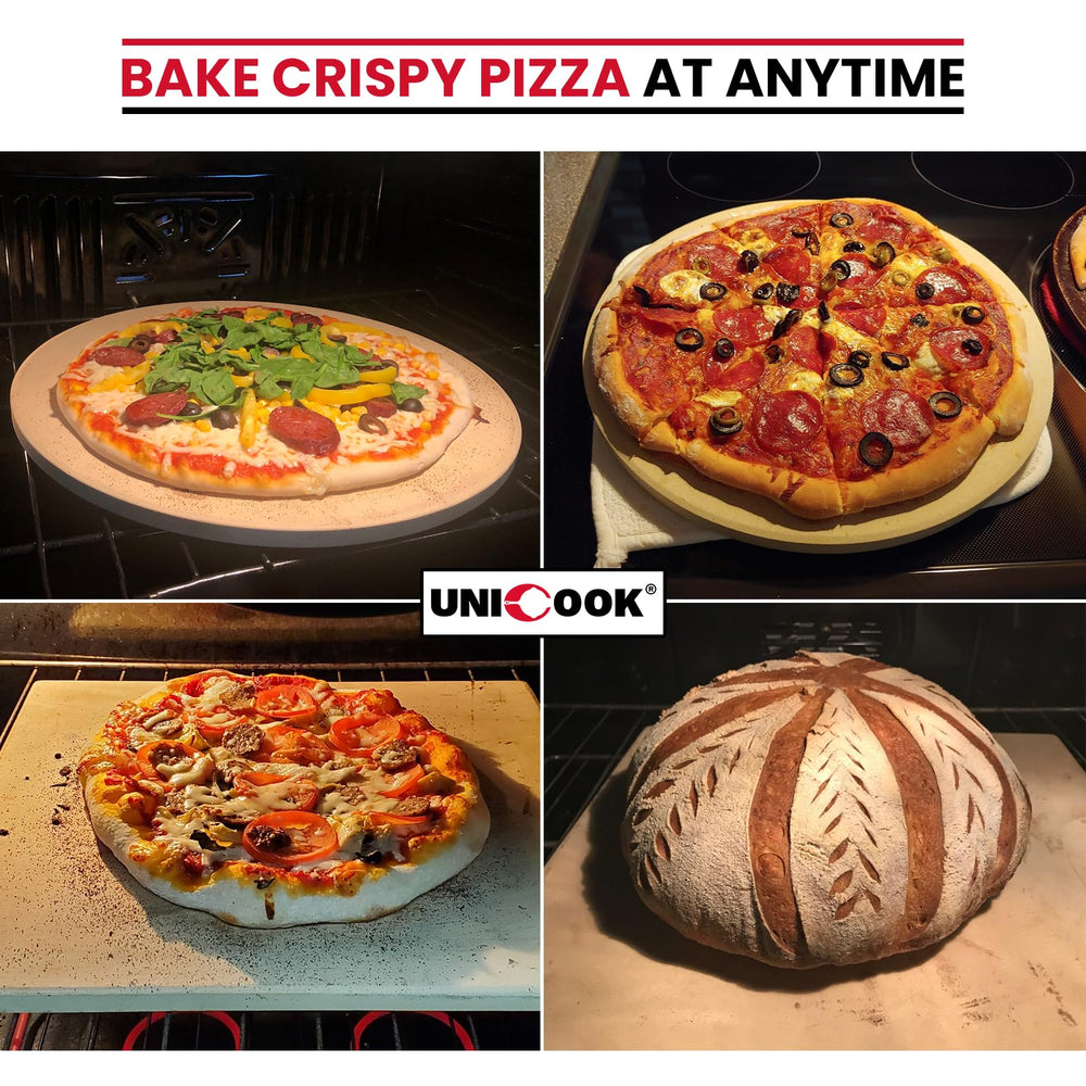 Unicook stone with freshly baked bread highlighting crust color
