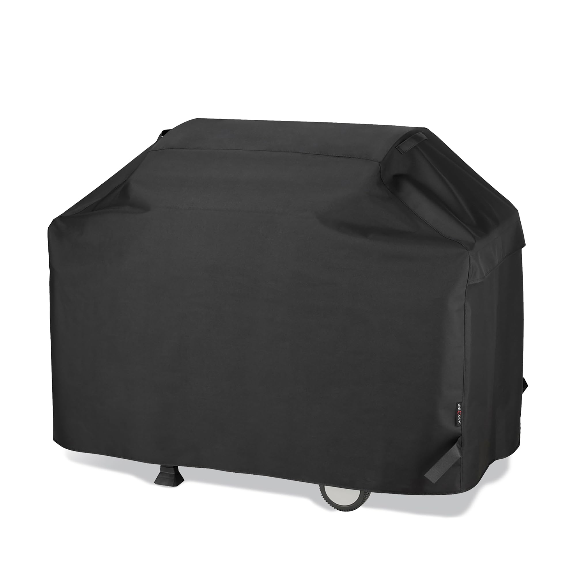 Unicook front view showing full 70-inch cover protecting grill and offering all-weather protection