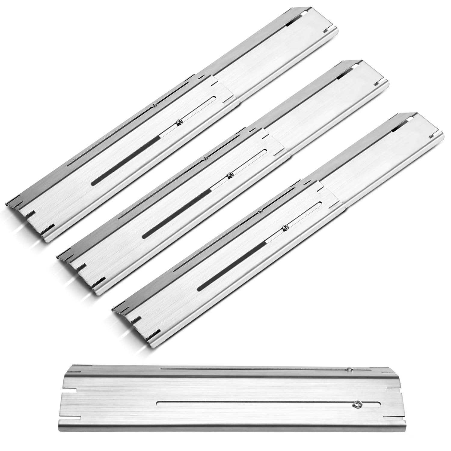 Unicook front view of four stainless steel heat plates showing durable construction and coverage