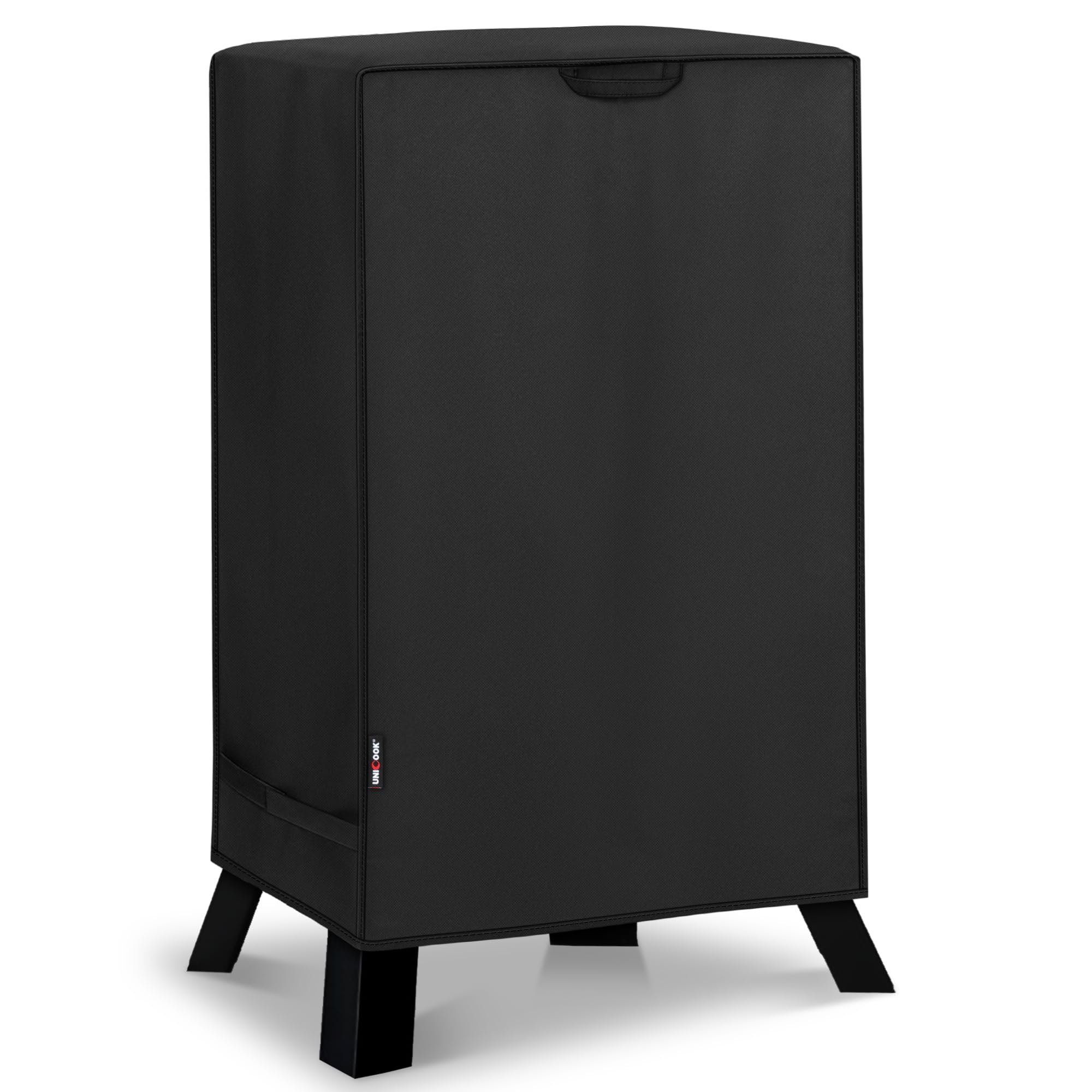Unicook front view cover on smoker showing full protection and weatherproof benefit