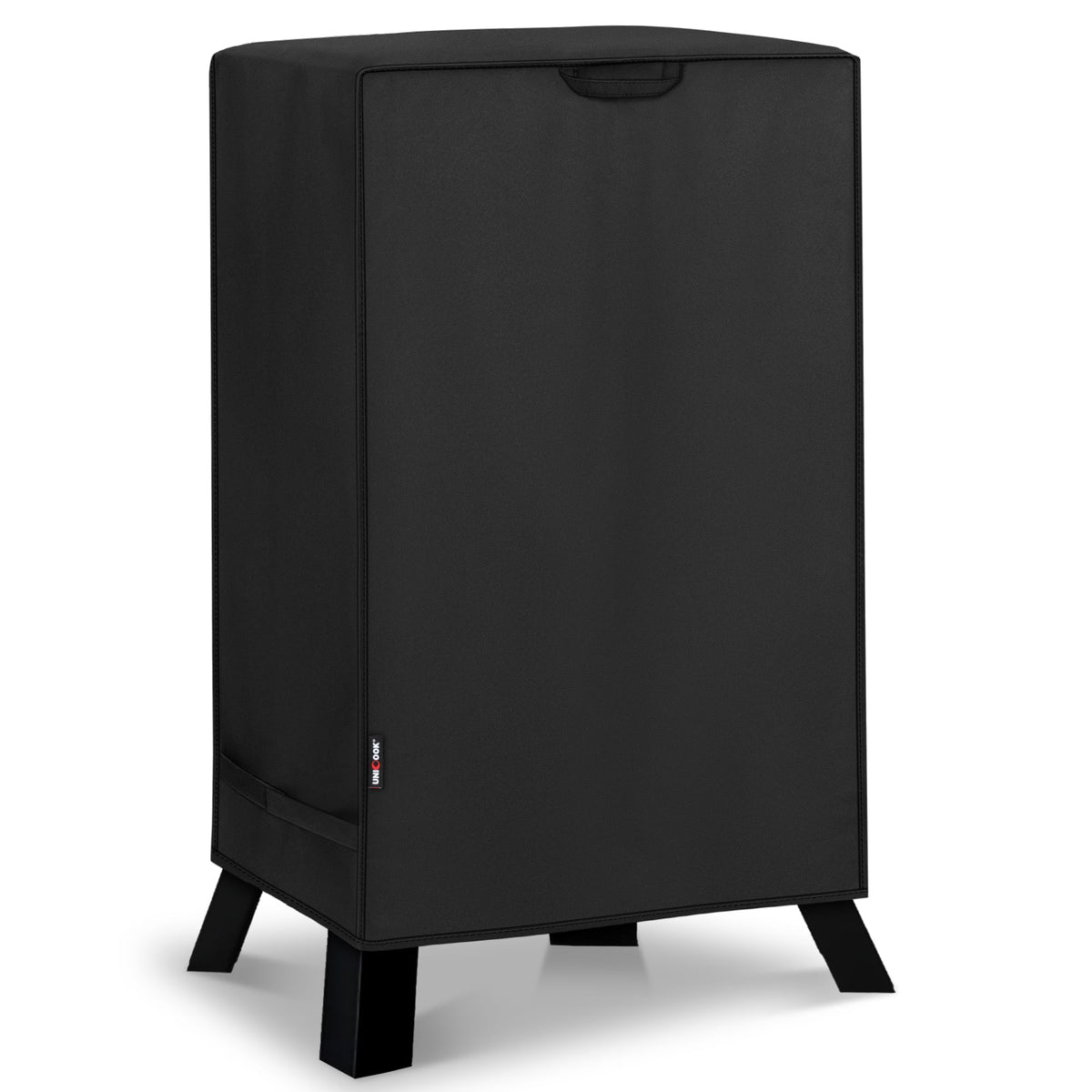 Unicook front view cover on smoker showing full protection and weatherproof benefit