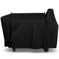 Unicook front view of pellet grill cover protecting Pit Boss grill outdoors