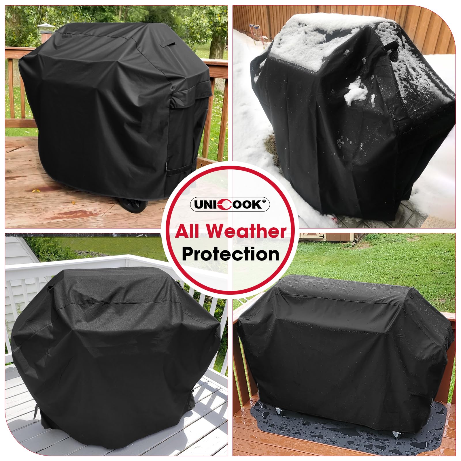 Unicook beside a barbecue with cover removed showing fit reference