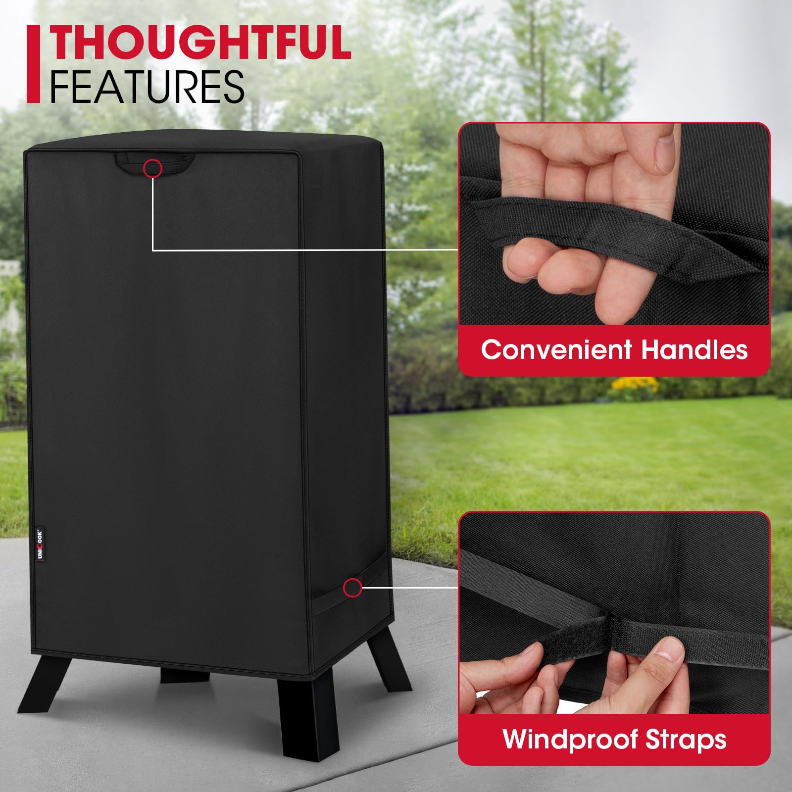 Unicook hanging storage on hook saving space and keeping cover tidy