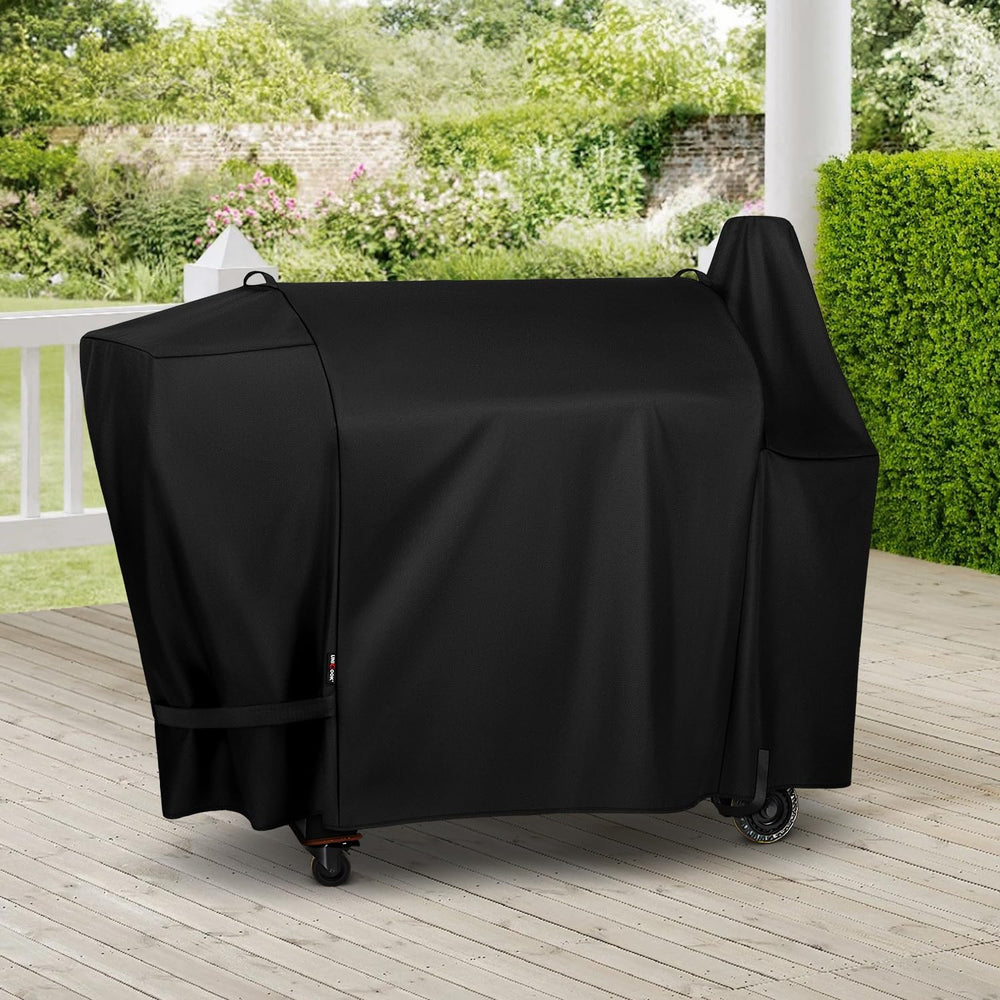 Unicook covered grill with accessories showing full outdoor protection