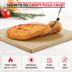 Unicook stone with crispy pizza on top showing superior crust