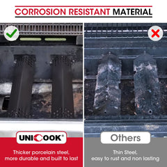 Side profile of Unicook heat plate with dimensions visible, ensures accurate compatibility