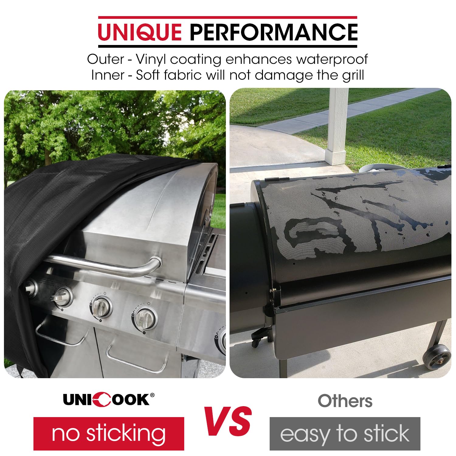 Unicook cover next to patio chair showing scale and fit