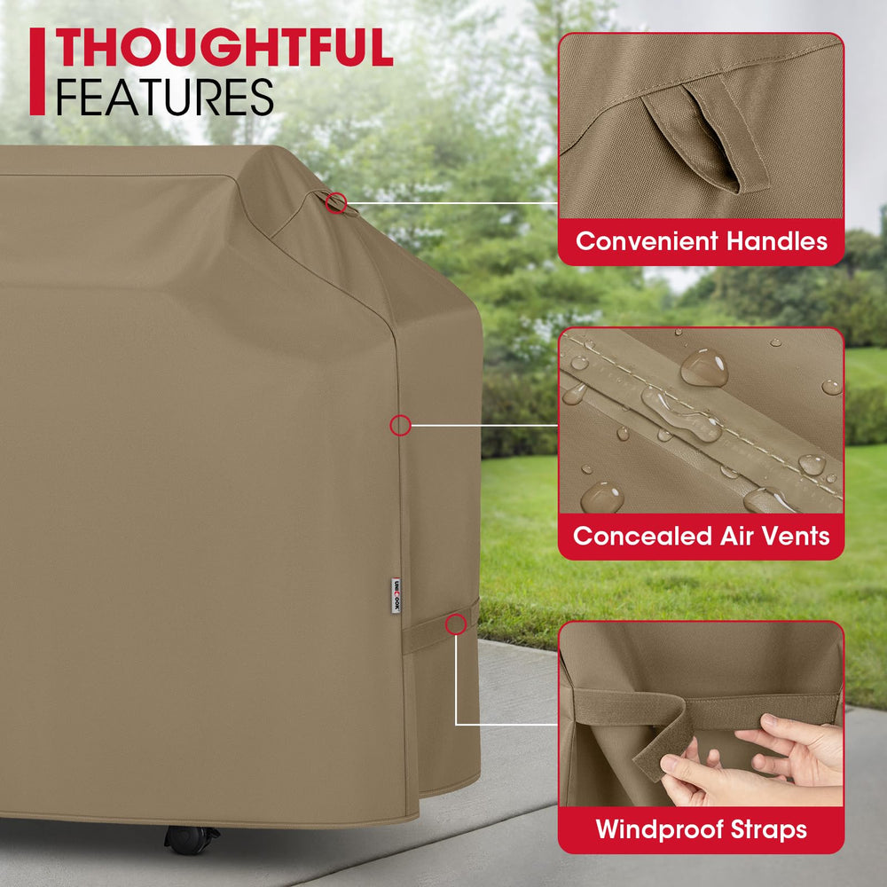 Unicook cover beside grill showing correct size and scale for 48-inch units