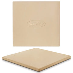 Unicook square stone front view showing full surface for even baking