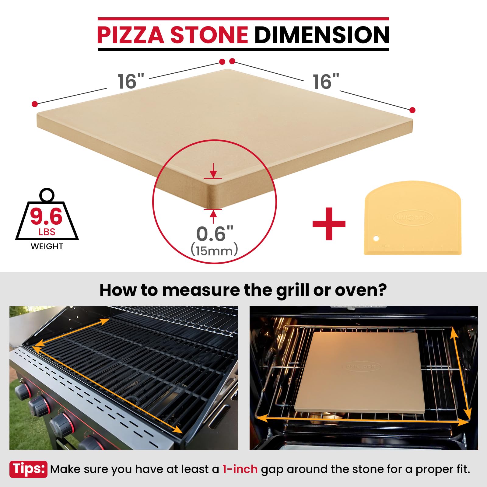 Unicook close-up of 0.6 inch stone thickness highlighting heat retention benefit