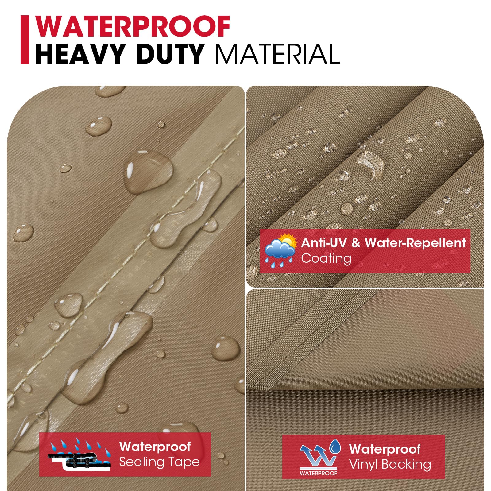 Unicook vinyl-coated fabric texture detail showing tear and fade resistance