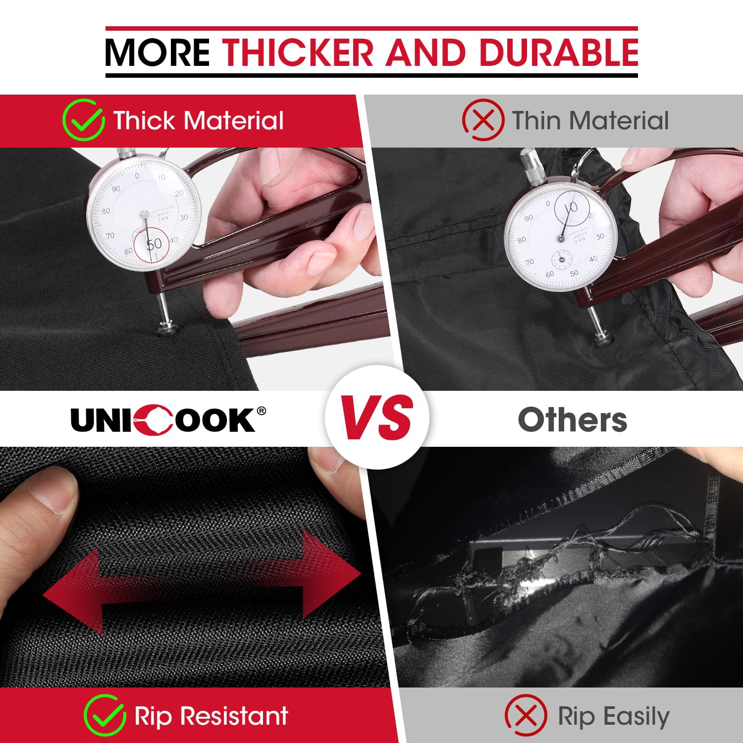 Unicook water-shedding demo with hose showing quick rinse cleanup benefit
