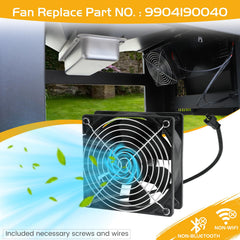 Unidanho digital fan closeup showing fan blades and mount for precise airflow control