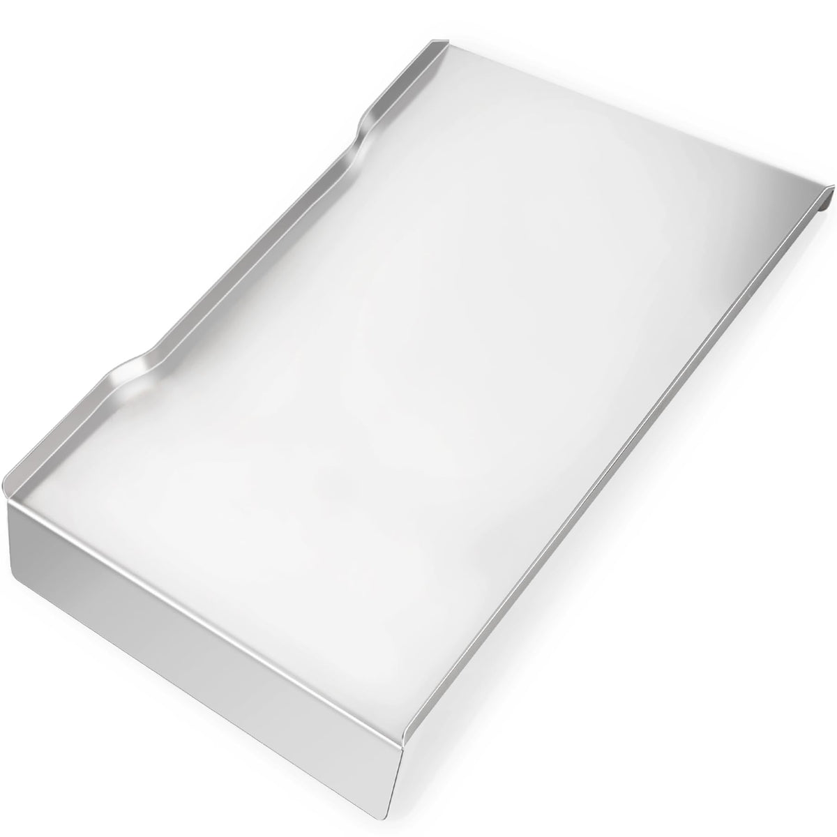 Unidanho front view of drip tray showing fit and even heat coverage