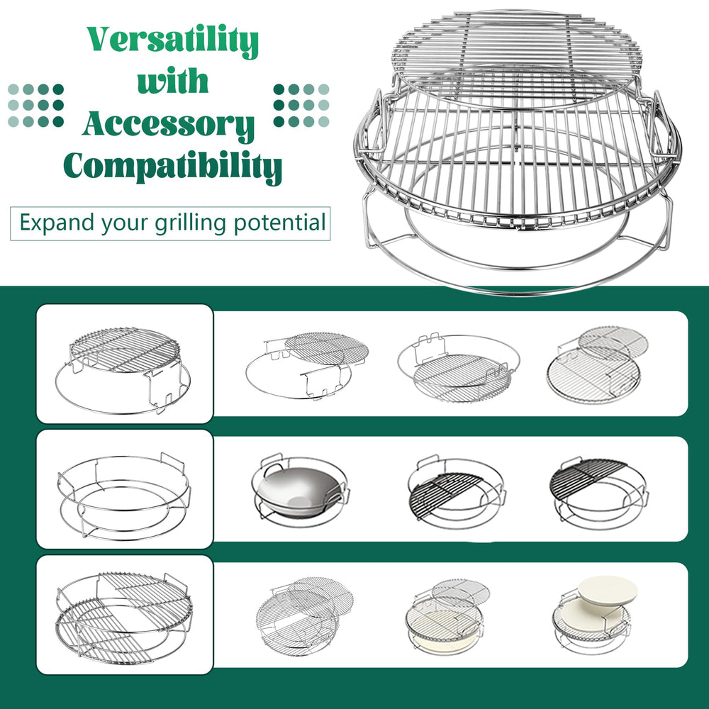 Rib rack and pizza stone on Unidanho setup illustrating simultaneous diverse cooking