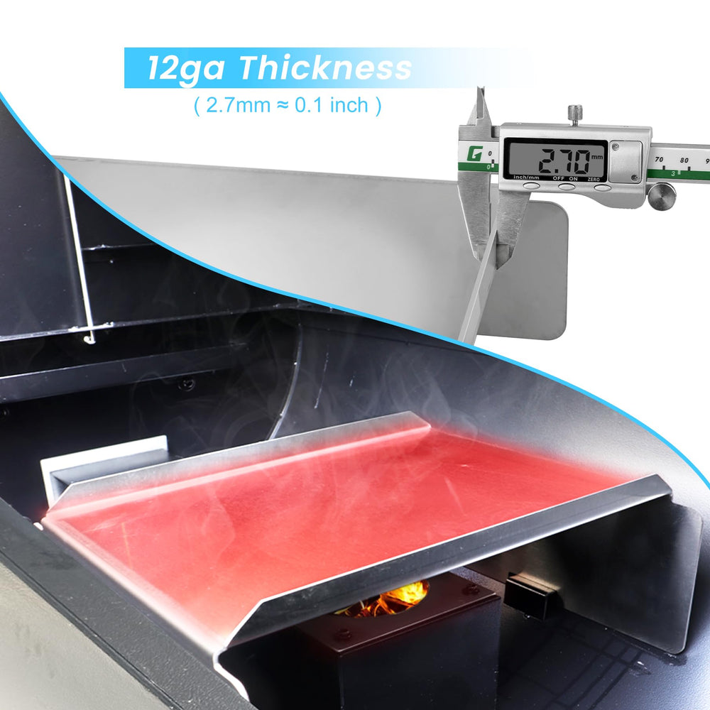 Unidanho flame tamer installed in Pit Boss grill delivering more even heat