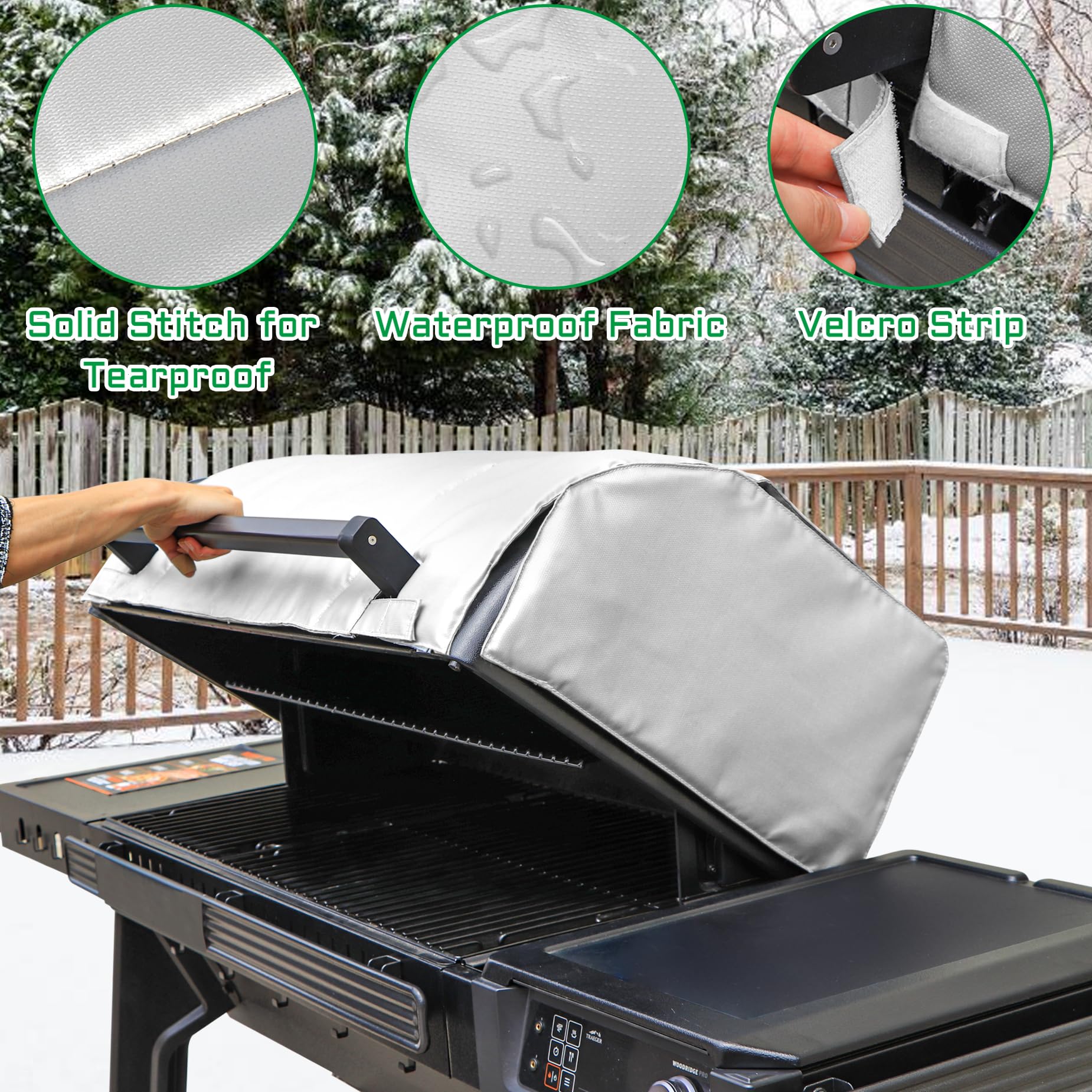 Unidanho installed on Traeger Woodridge Pro, stabilizing cooking temperature for consistent results