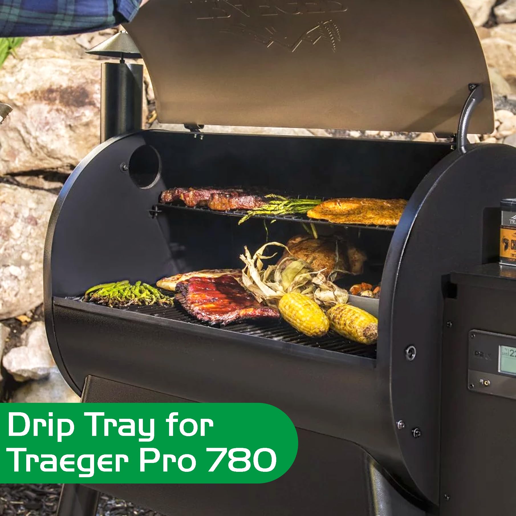 Unidanho tray in a backyard grill setup improving even heating