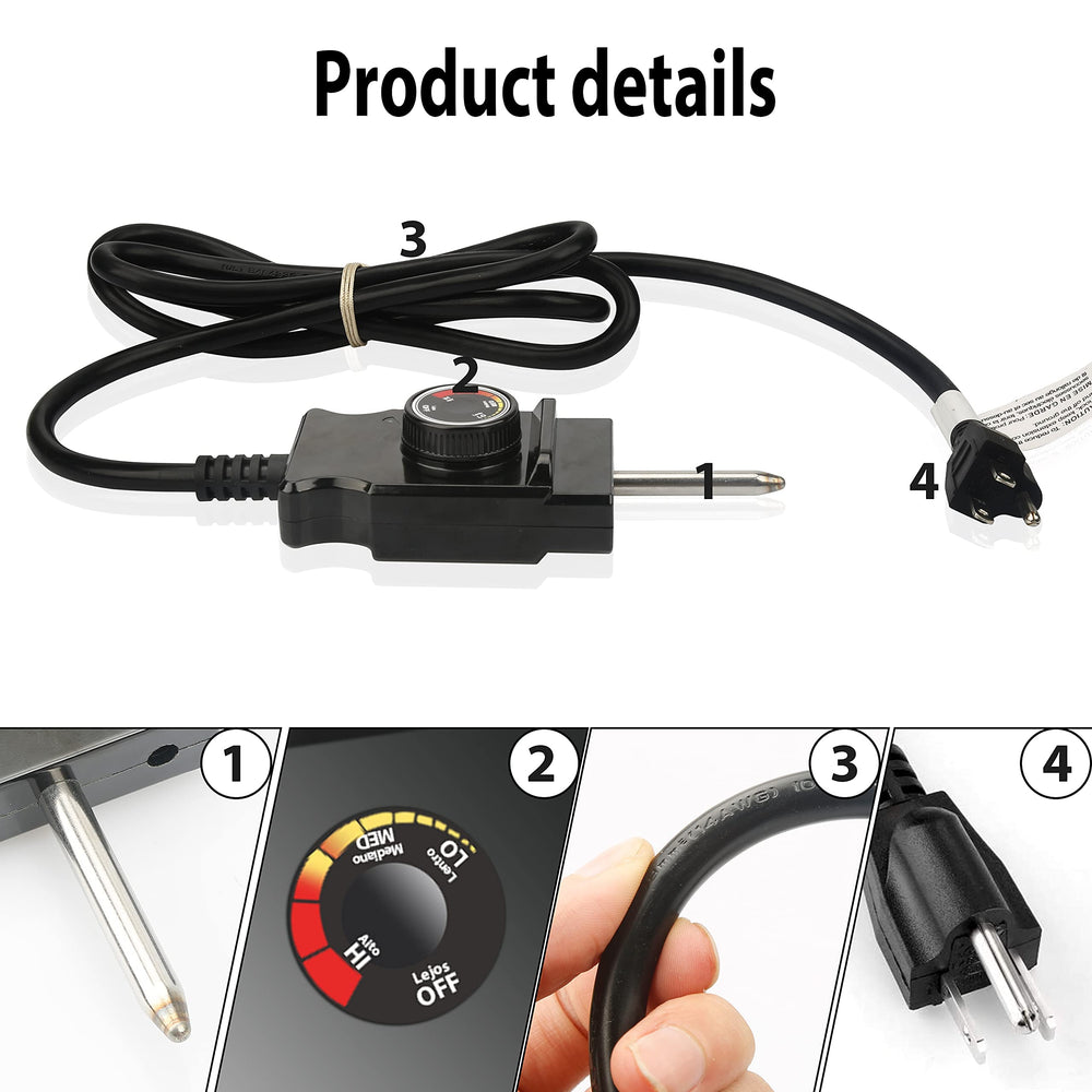 Unidanho heating element next to ruler demonstrating correct rectangular opening fit