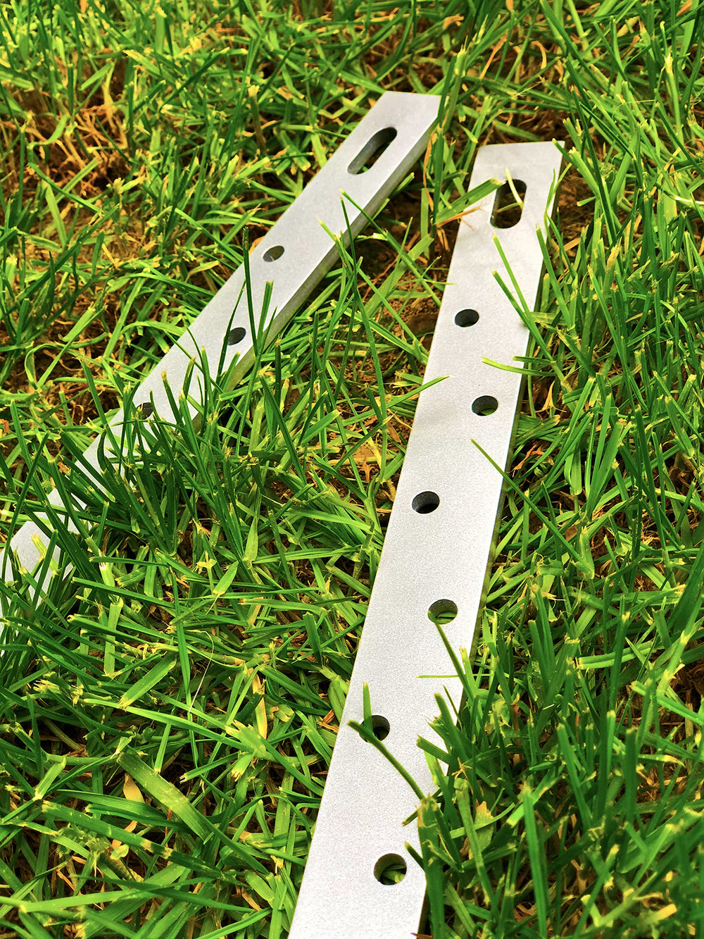 UniExtra stake driven into broken post showing quick in-place stabilization