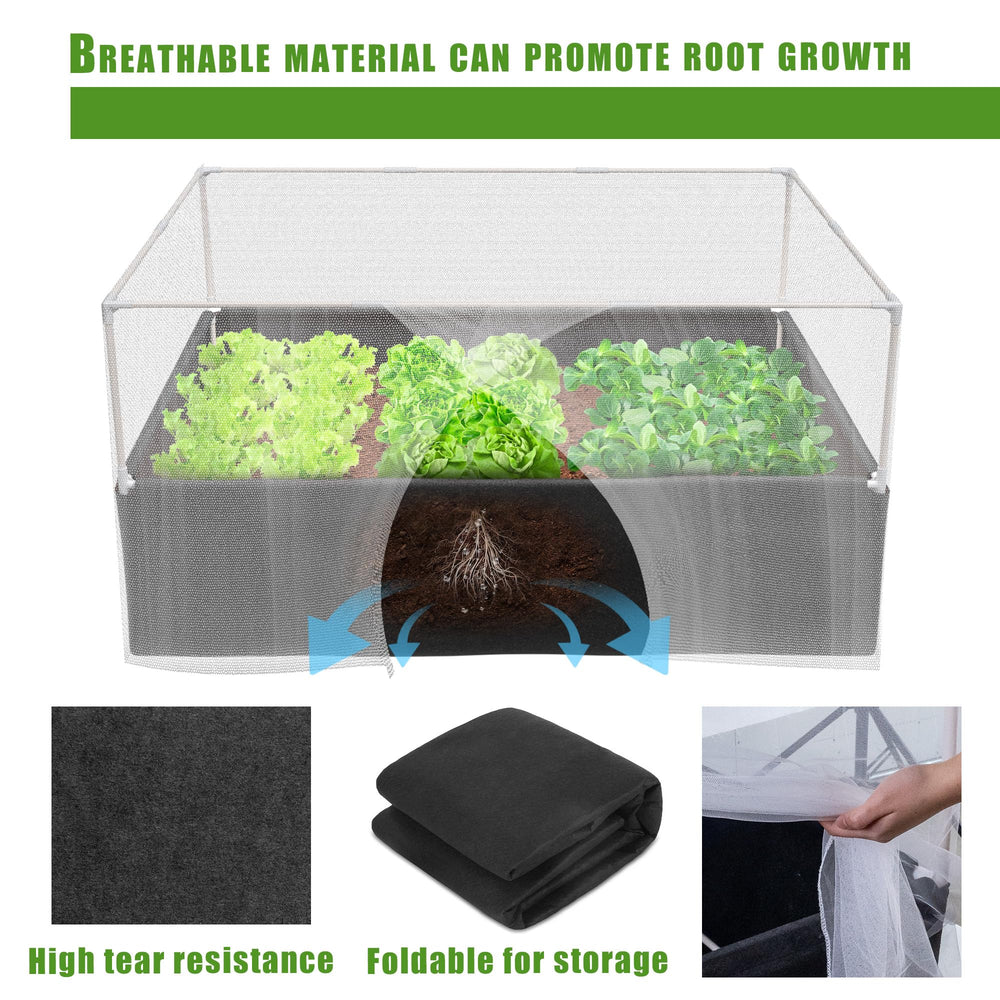 UNIFAMILY detailed view of mesh cover protecting plants from pests while allowing airflow