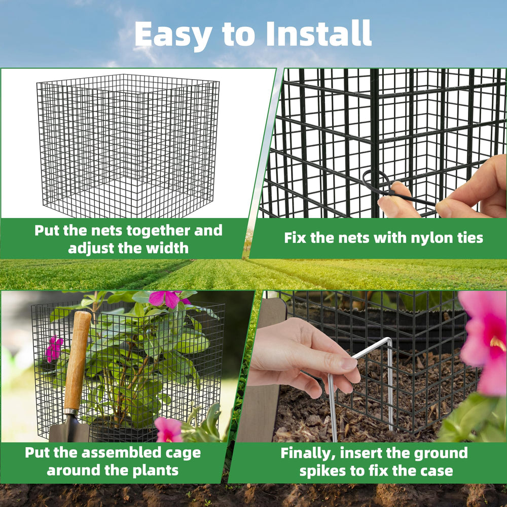 UNIFAMILY plant protector cage in garden shielding seedlings from animals