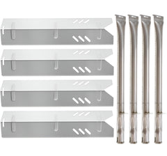 UniFlame front view showing four stainless heat plates and four burners for easy replacement