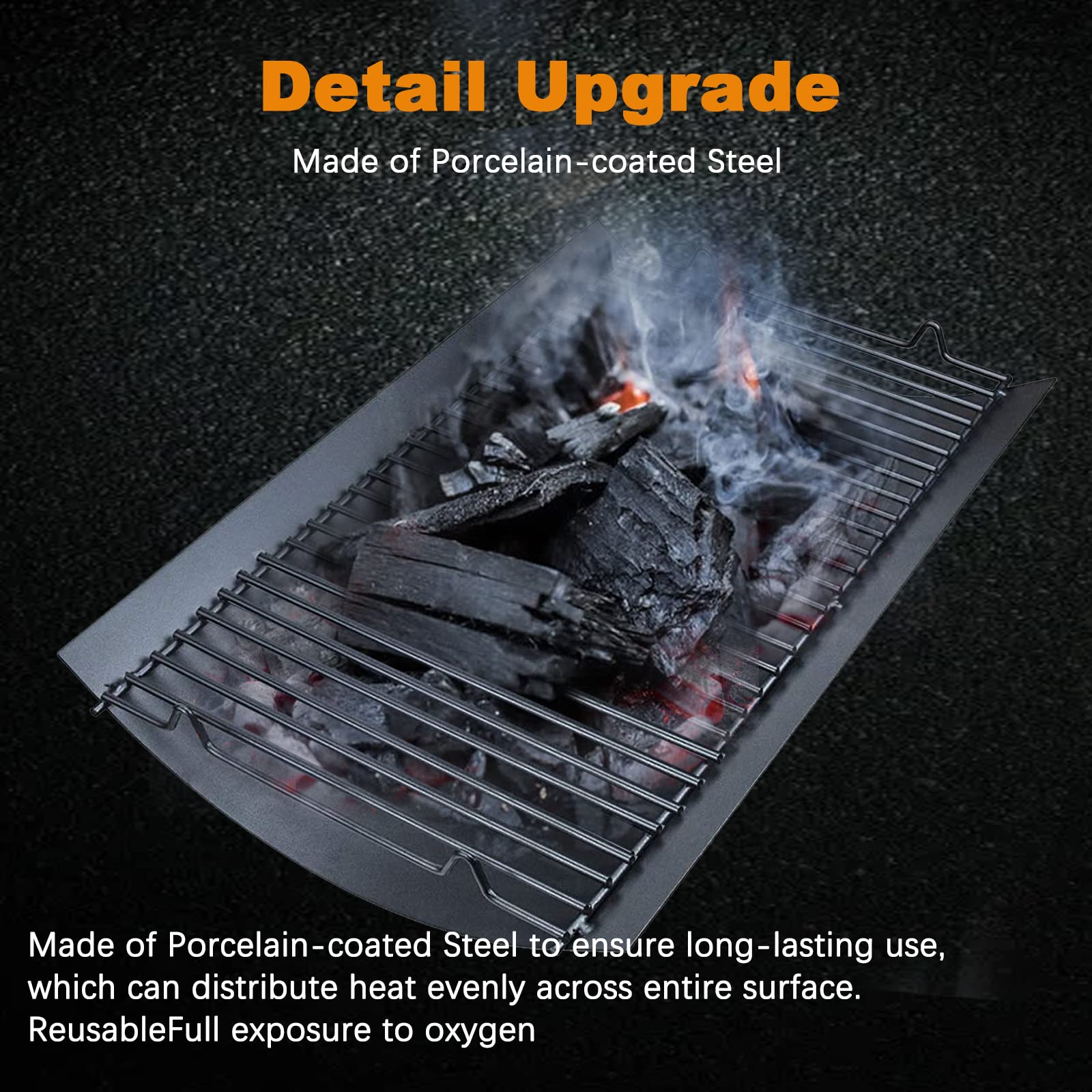 Uniflasy ash pan with charcoal load showing reliable ash containment benefit