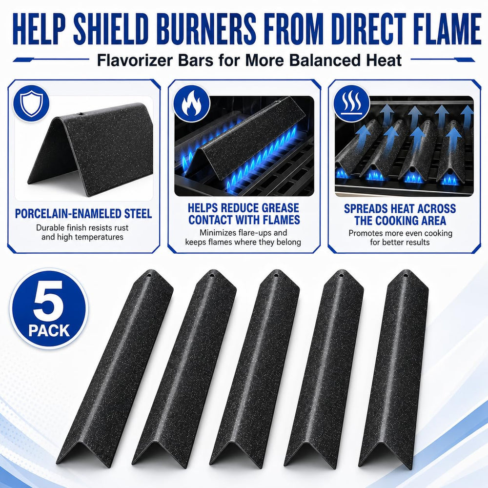 Uniflasy heavy cast iron grates showing matte enamel for strong heat retention