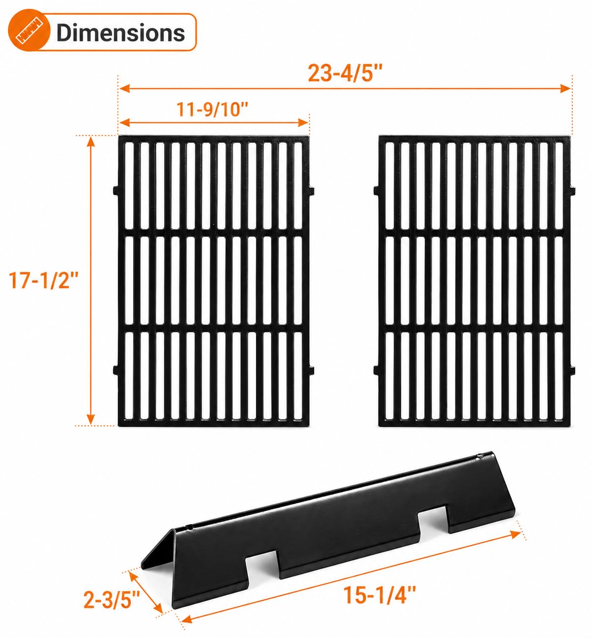 Uniflasy close-up of porcelain-enamel grate surface highlighting nonstick and heat retention