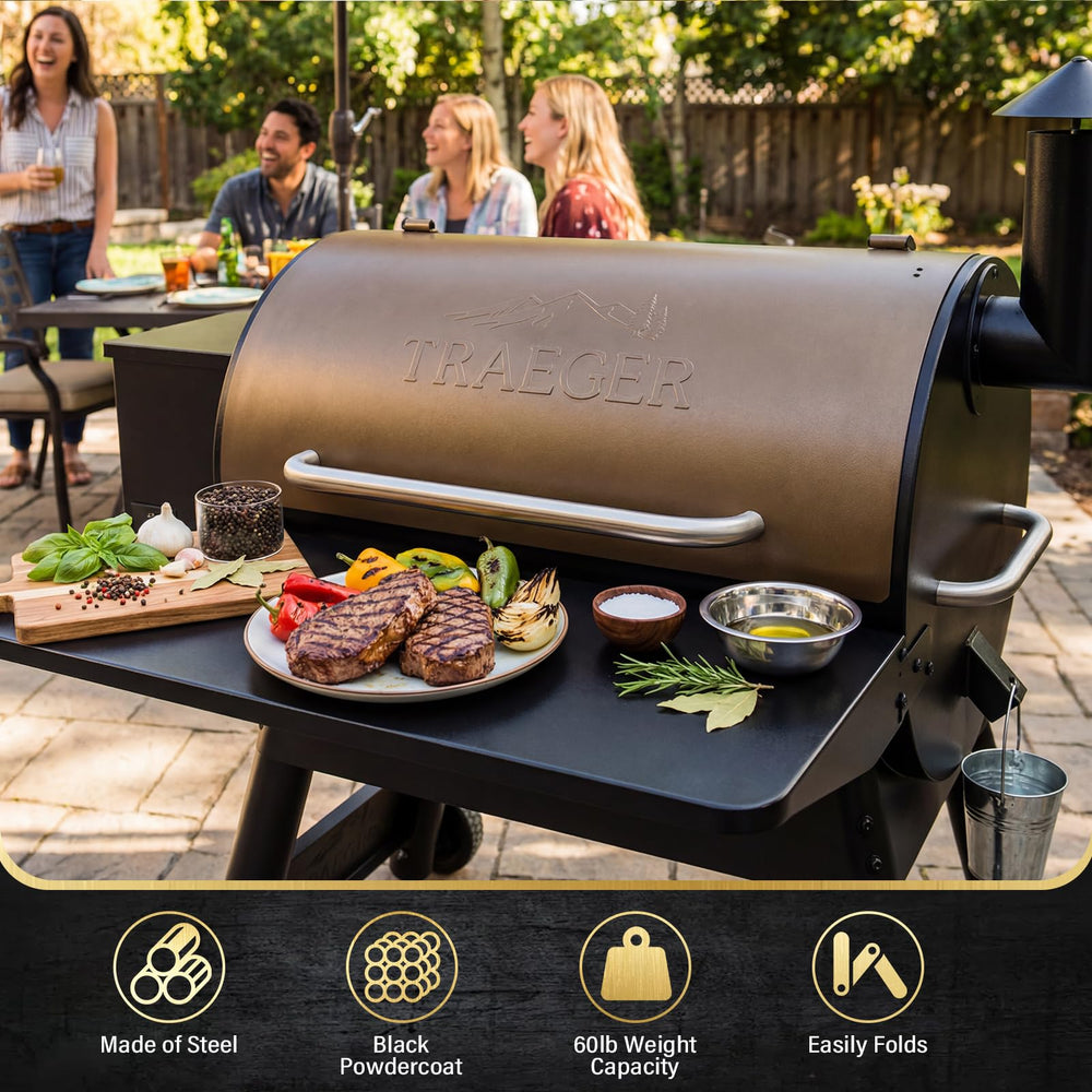 Uniflasy showing 37x12 inch scale beside Traeger Pro 34 for proportion