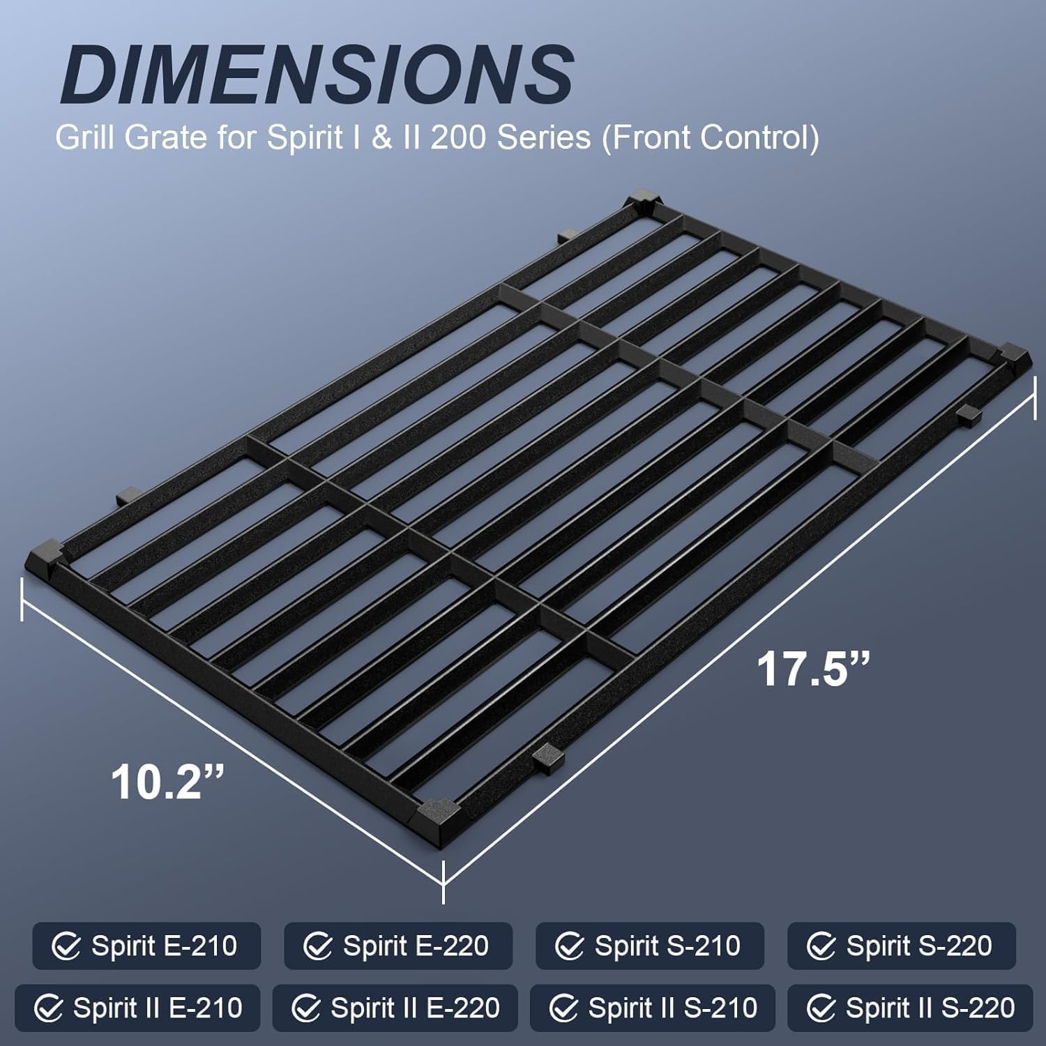 Uniflasy porcelain-enameled flavorizer bars detail showing rust-resistant finish