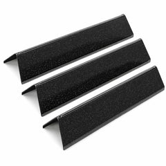 Uniflasy flavorizer bars front view showing three porcelain-enameled bars and fitment benefits