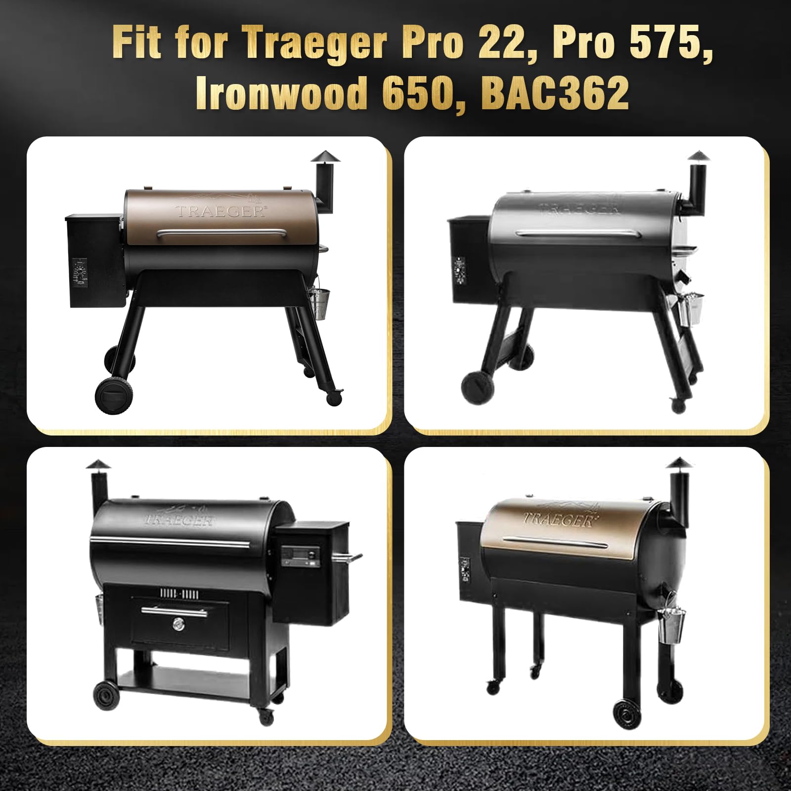 Uniflasy shelf folded flat against grill saving space and protecting finish