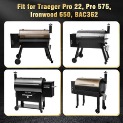 Uniflasy shelf folded flat against grill saving space and protecting finish