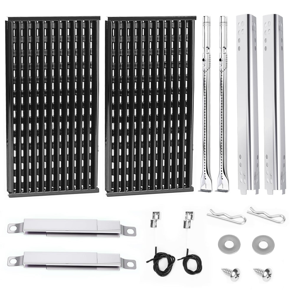 Uniflasy front packaging showing complete Char-Broil 2-burner replacement kit and benefits
