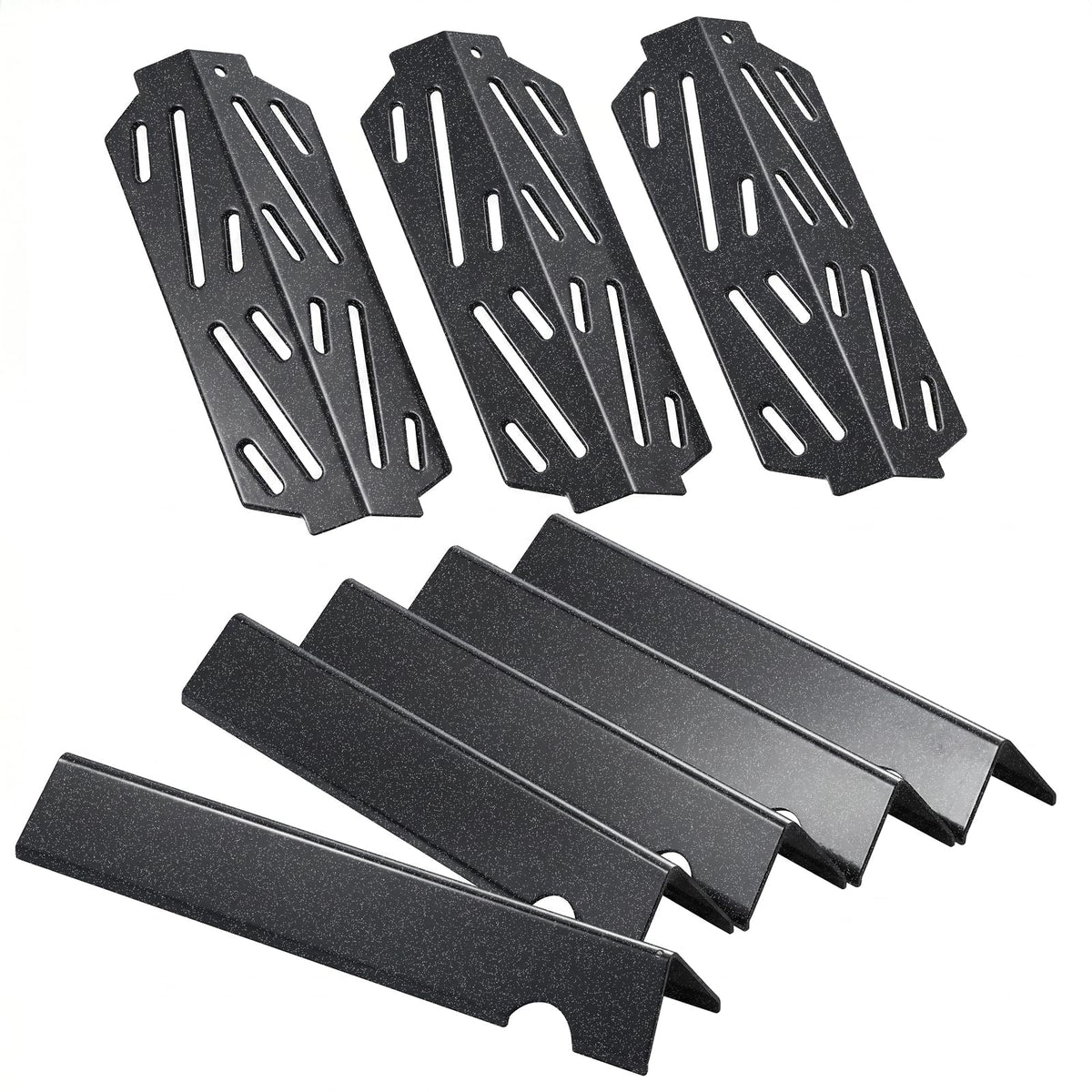 Uniflasy front view of flavorizer bars set showing neat fit and durable finish