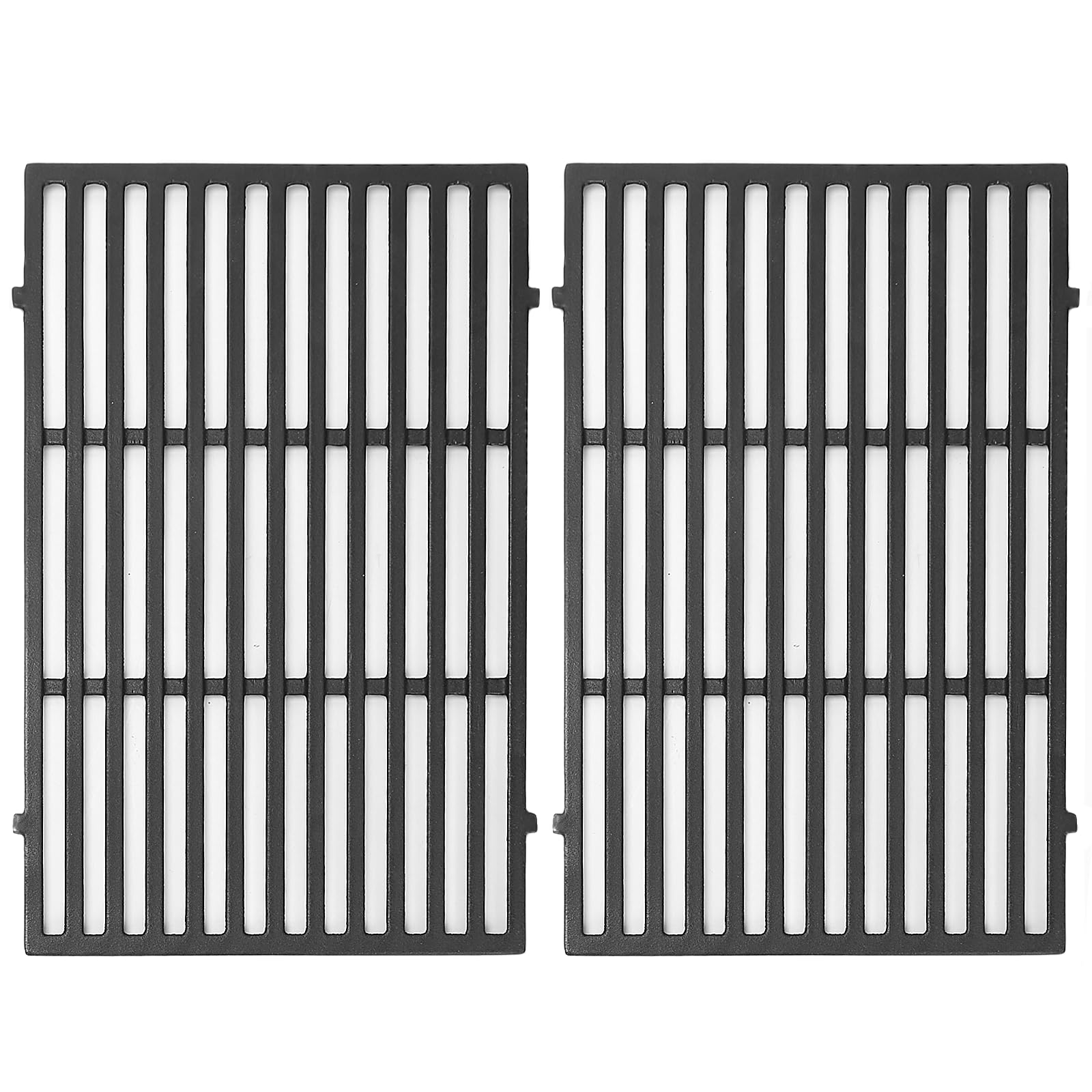 Uniflasy front view of replacement grates showing fit for Weber Genesis 300 and quick install benefit