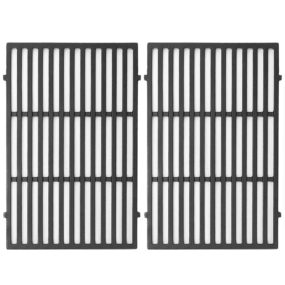 Uniflasy front view of replacement grates showing fit for Weber Genesis 300 and quick install benefit