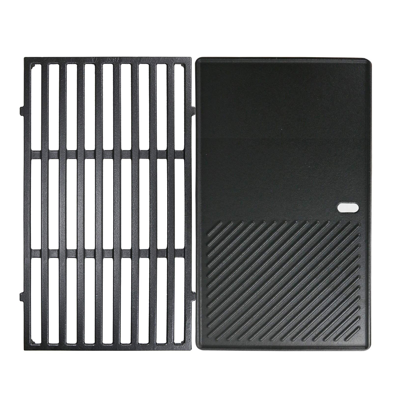 Uniflasy front view of grate and griddle showing full fit and improved heat