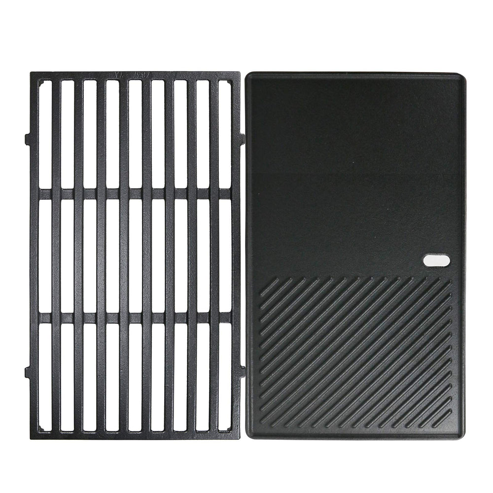 Uniflasy front view of grate and griddle showing full fit and improved heat