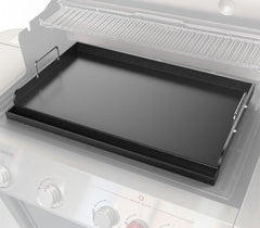 Uniflasy front view showing full 25x16 inch cooking surface and nonstick benefit