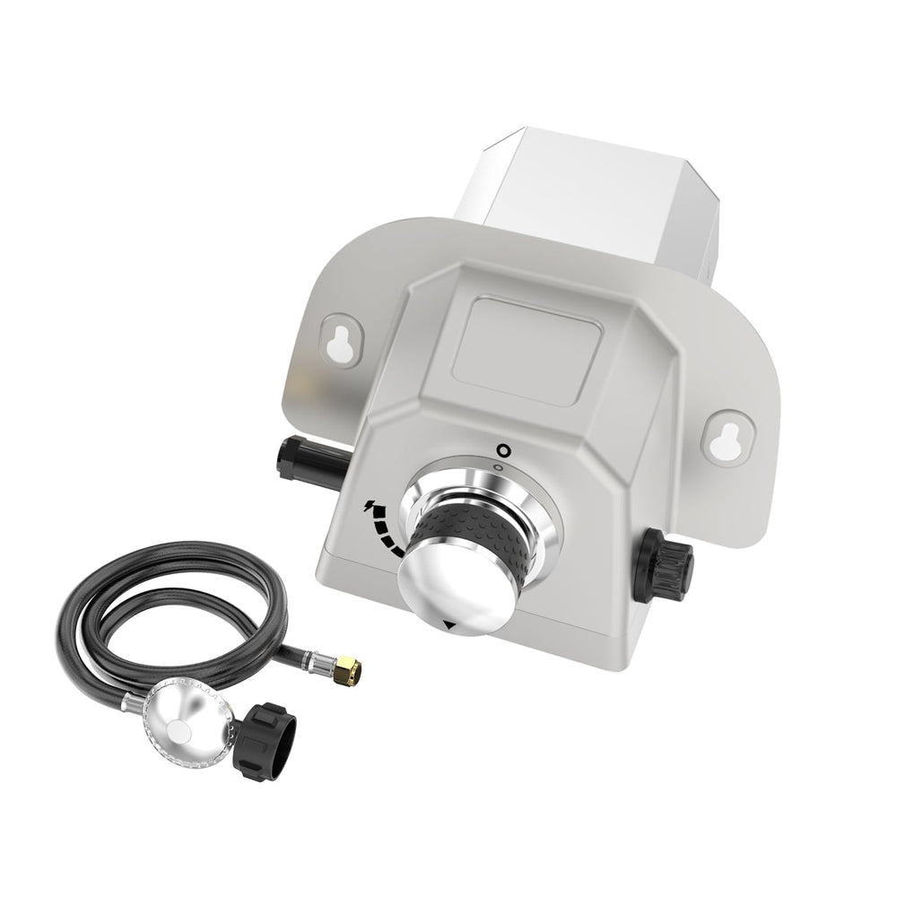 Uniflasy gas burner front view showing compact design and fast heating benefit