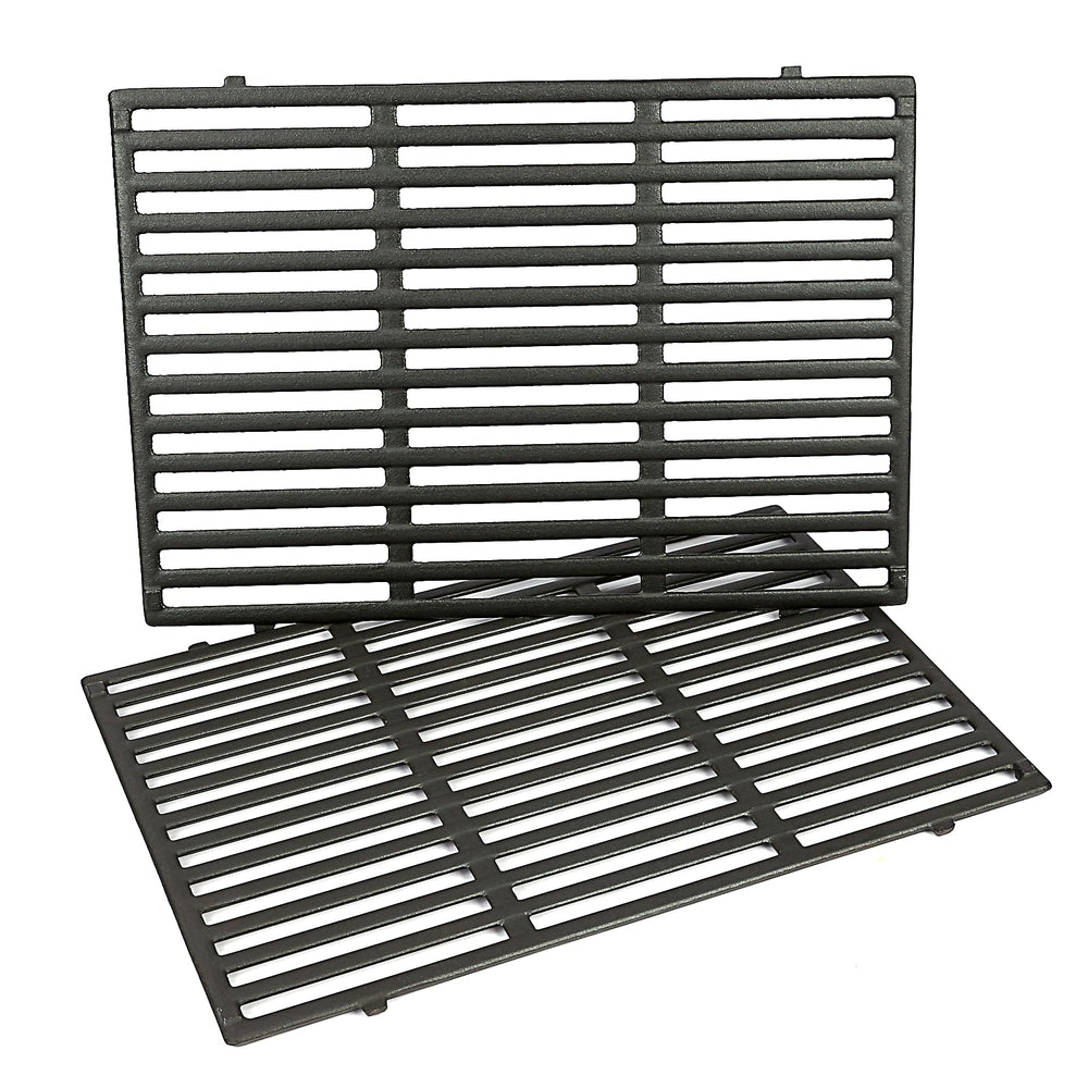 Uniflasy front view of cast iron grates showing full cooking surface and improved searing