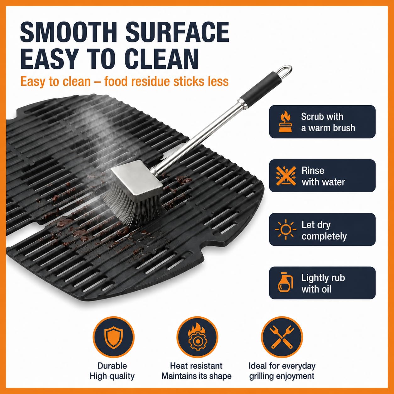 Uniflasy grates in a backyard grill scene showing reliable outdoor cooking benefit