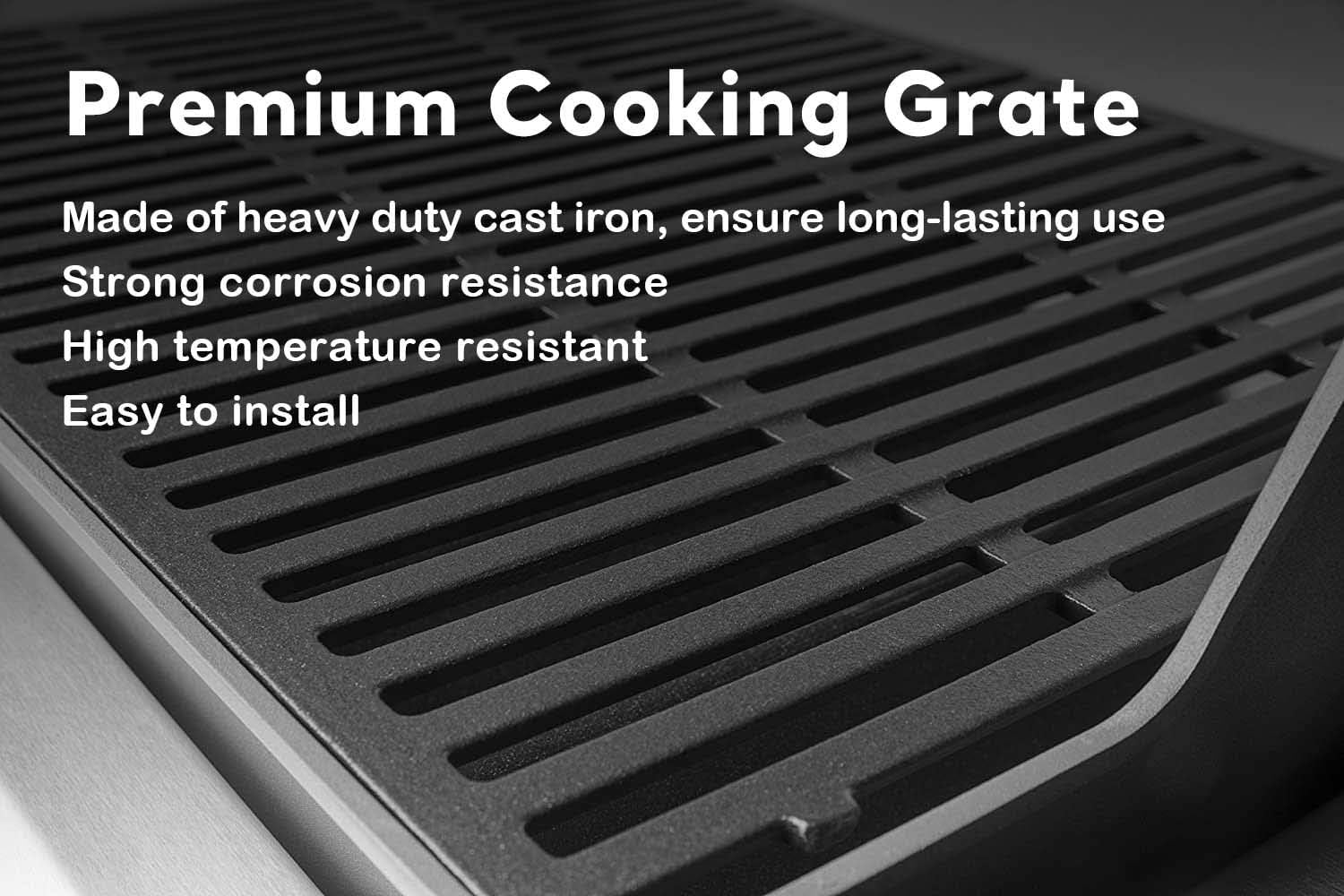 Uniflasy lifestyle shot of grilled steaks on grates showing enhanced sear marks
