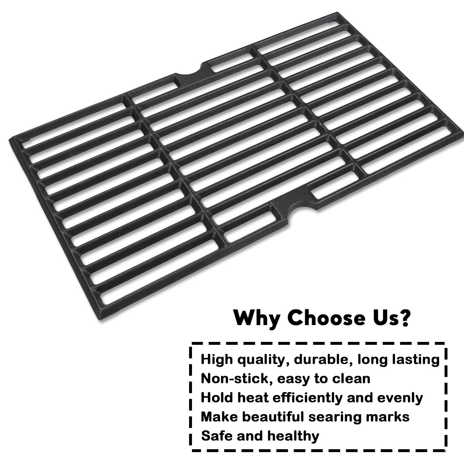 Uniflasy grates side profile showing thickness that improves heat distribution