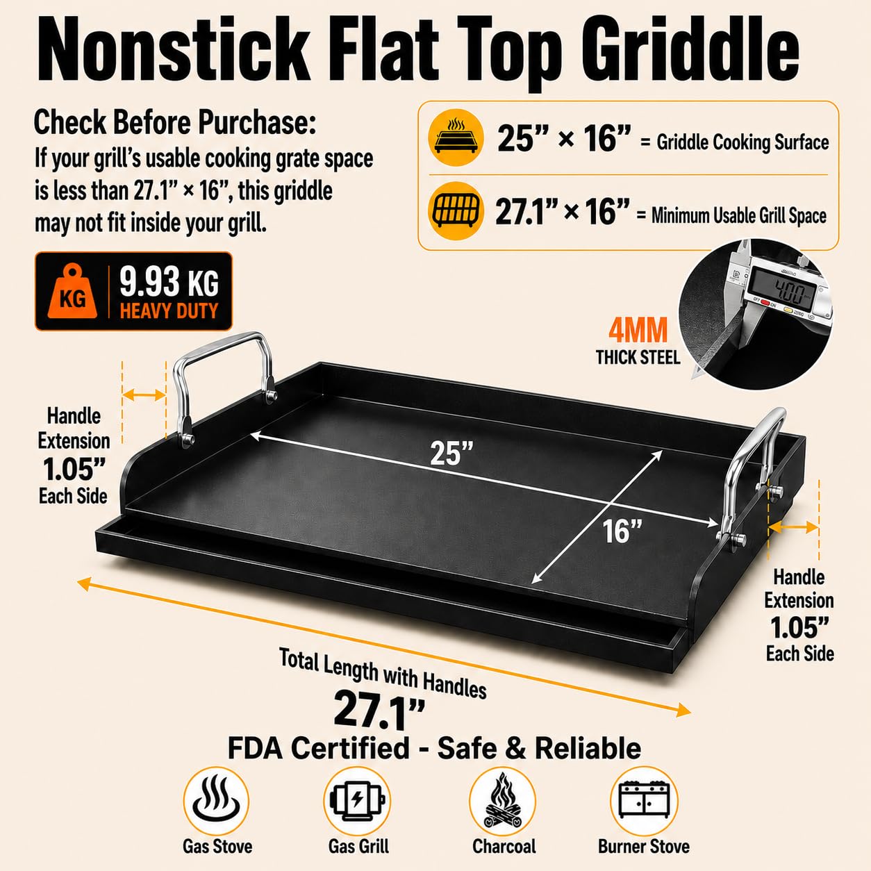 Uniflasy built-in handle detail offering secure grip for safe placement and removal