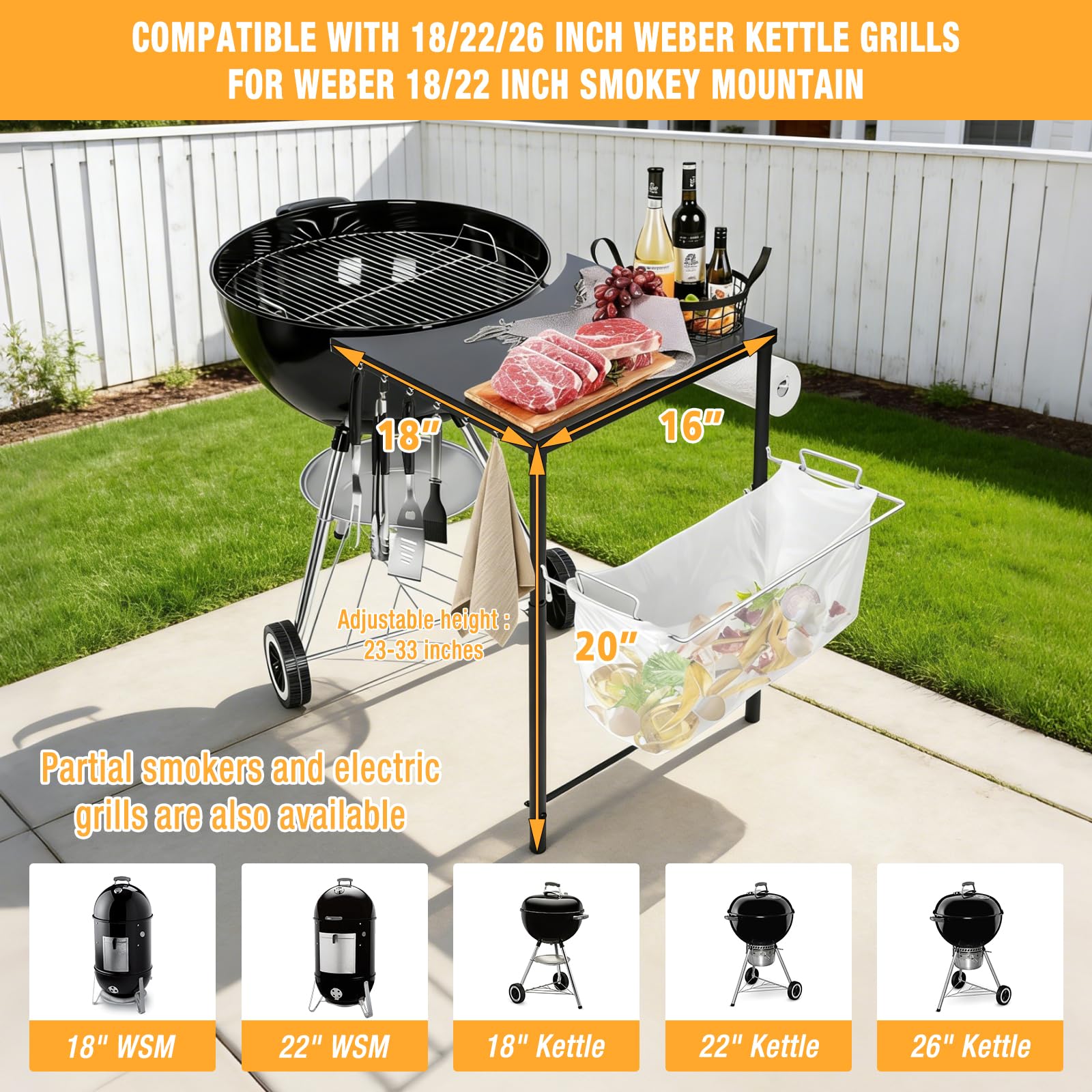 Uniflasy tool hooks and paper towel holder detail for organized grilling workflow